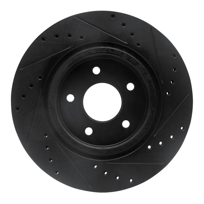 Infiniti QX50 Brake Rotor (1) - Rear Left - R1 Concepts - Drilled & Slotted - Black - `19-`24